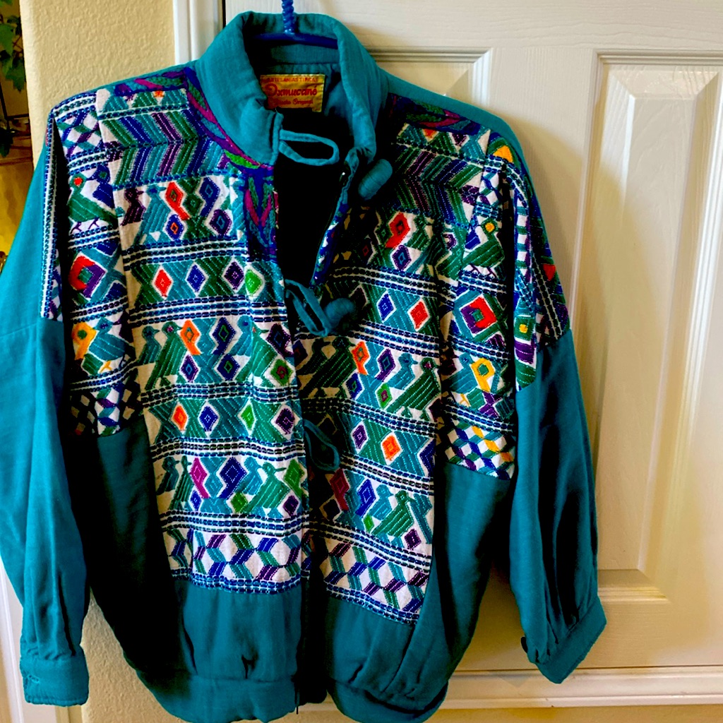 Vintage Artisanal Manual Tapestry Bomber Jacket Mint Condition